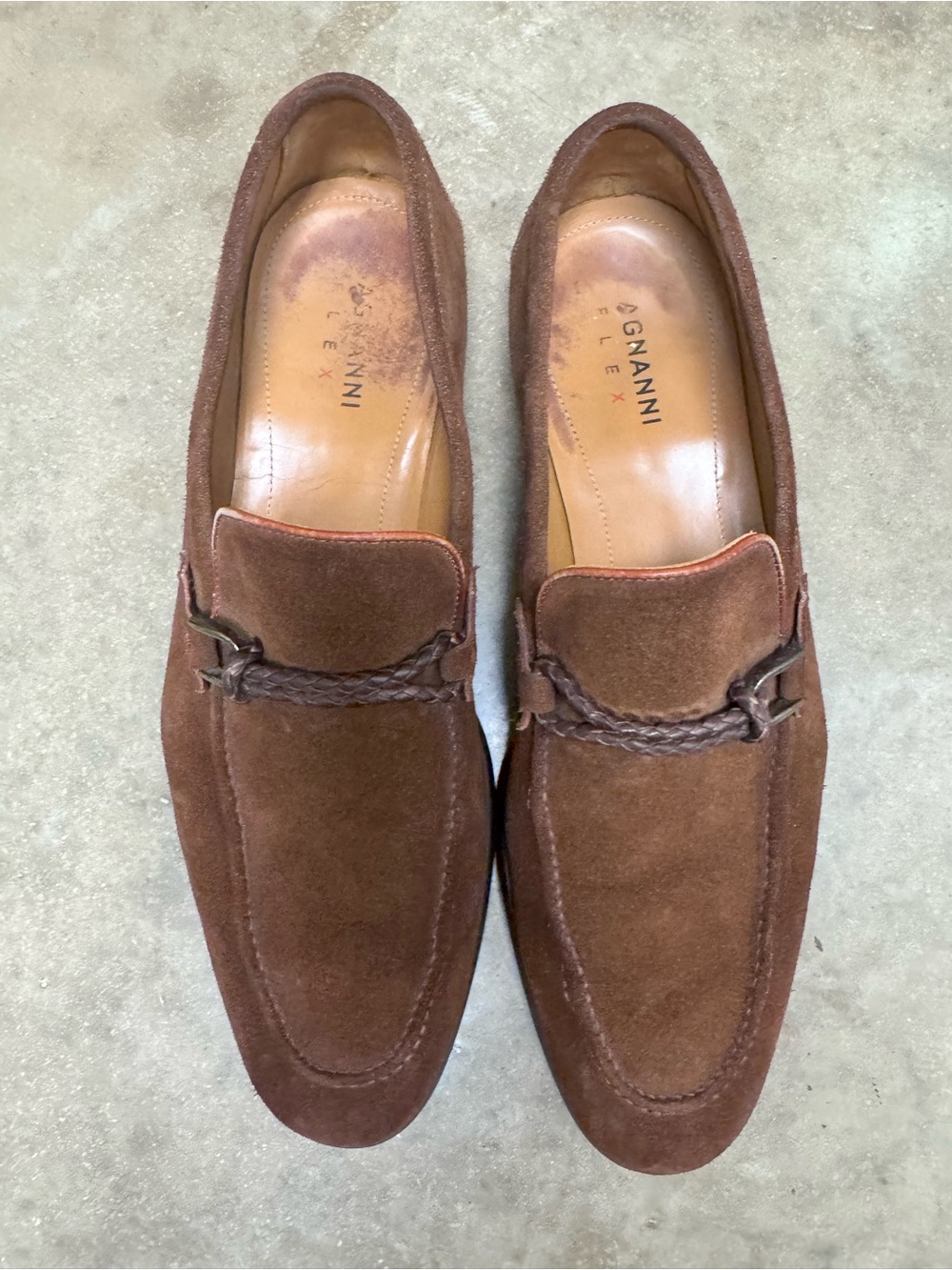 Magnanni 25650 Destin Brown Suede Braided Bit Loafers Men’s US 12 Portugal made